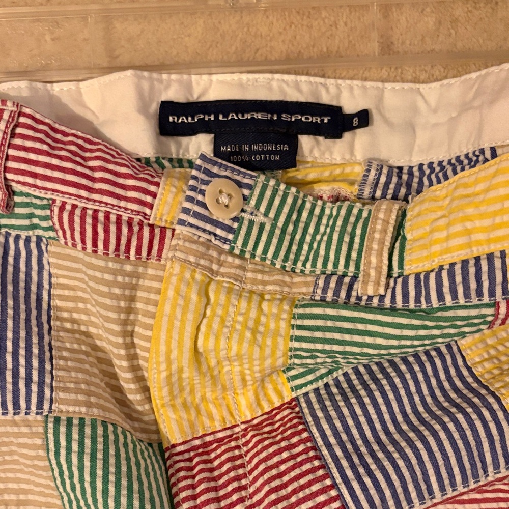 Women’s Patchwork Seersucker Mini Skirt - Multicolor - Picture 2 of 3